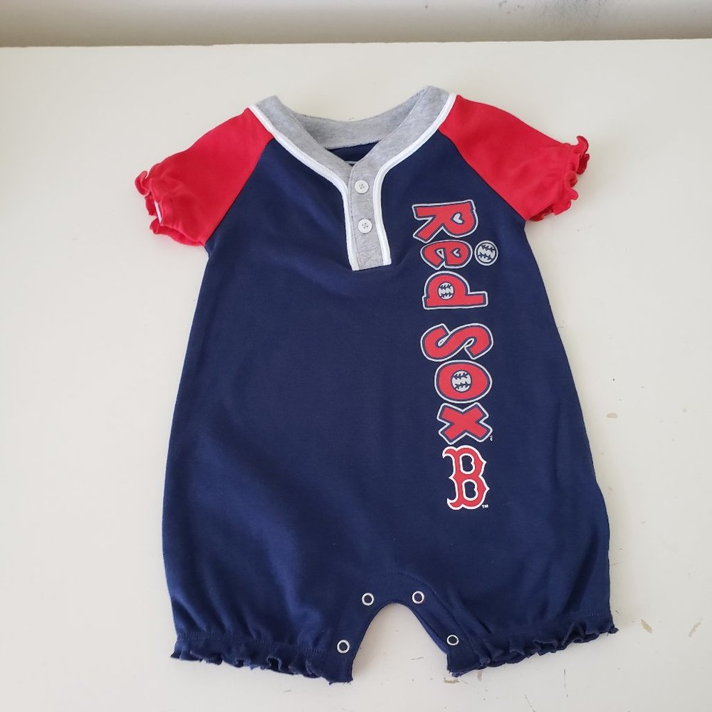 Boston Red Sox One Piece Creeper Baby Infant 12 Months Blue MLB Girls NWOT